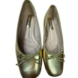 "FRANCO SARTO" Gold Ballet Flat‎ SZ 6.5 MINT Dress Shoe Christmas Concert READ!!
